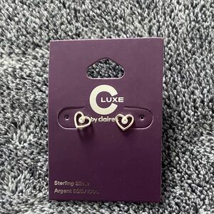 Claire’s Sterling Silver Heart Earrings